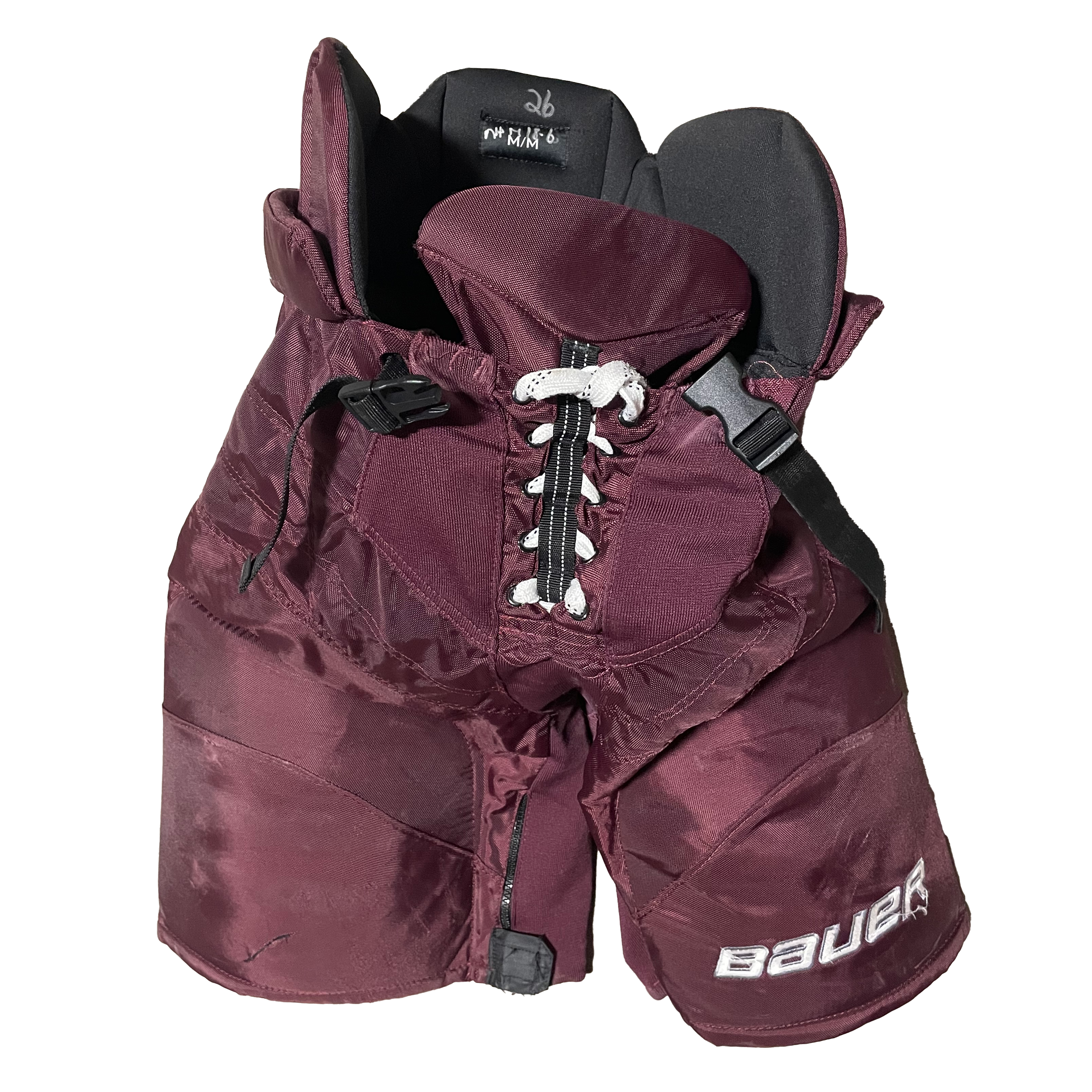 Bauer Nexus - Pantalon de hockey NCAA Pro Stock d'occasion (bordeaux)